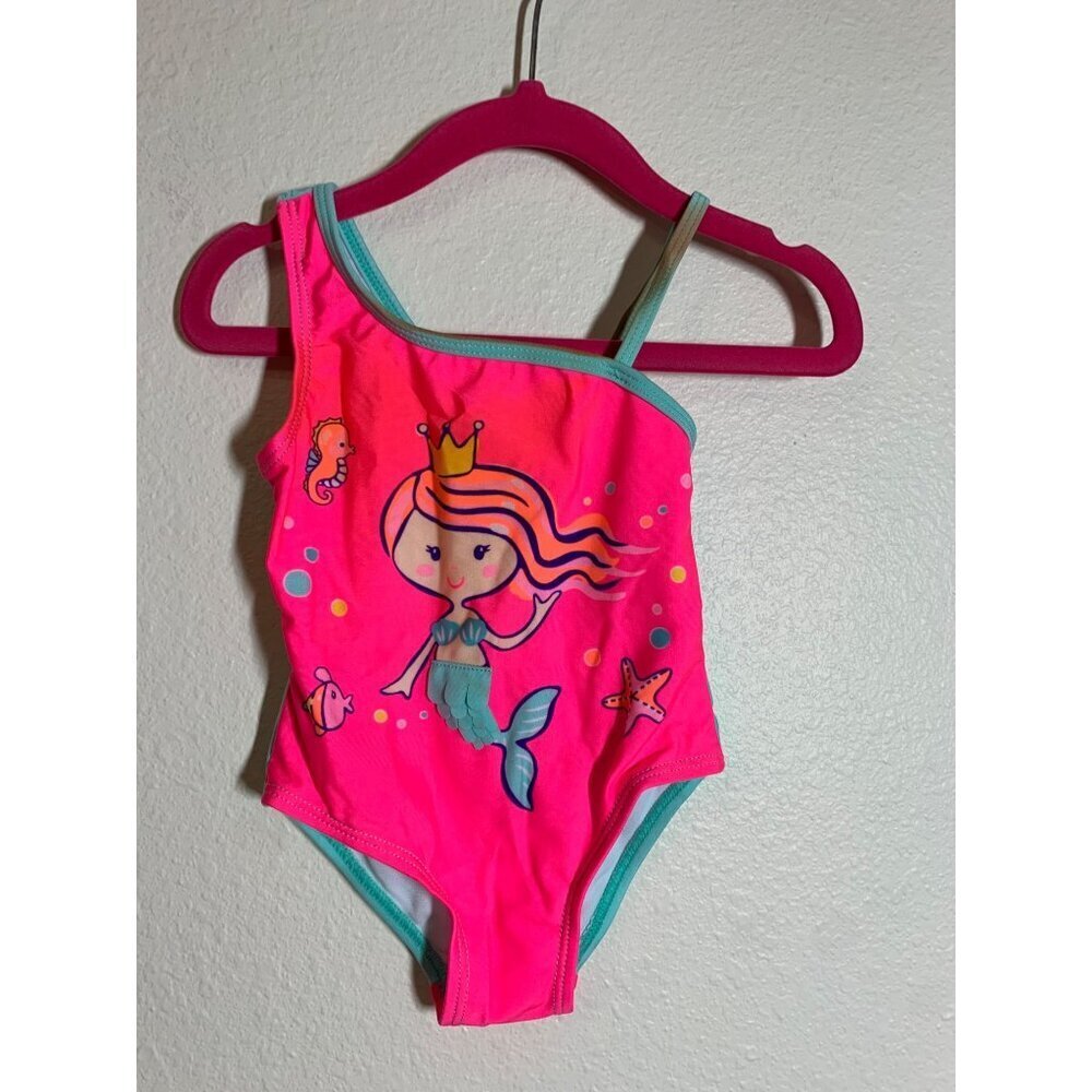NWT Wonder Nation Mermaid One Piece Swimsuit Beach Baby Girls Size 12 Months